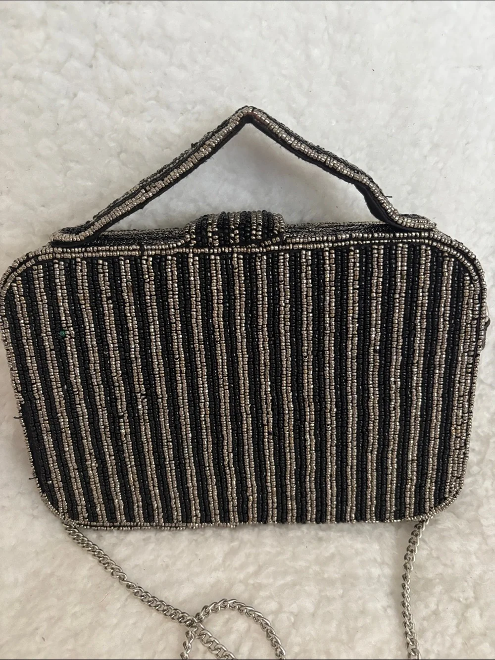 Beaded Travel Motif Crossbody Bag - Black Multi - Picture 3 of 10